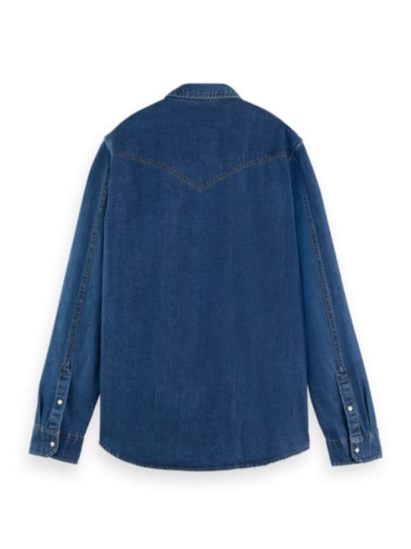 Blauw classic western shirt
