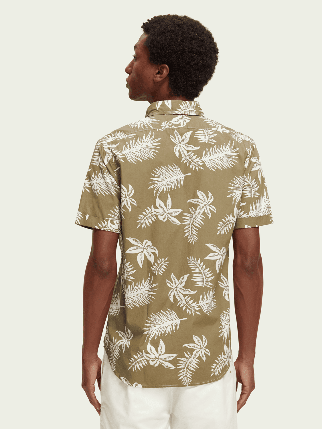 Printed washed poplin shirt