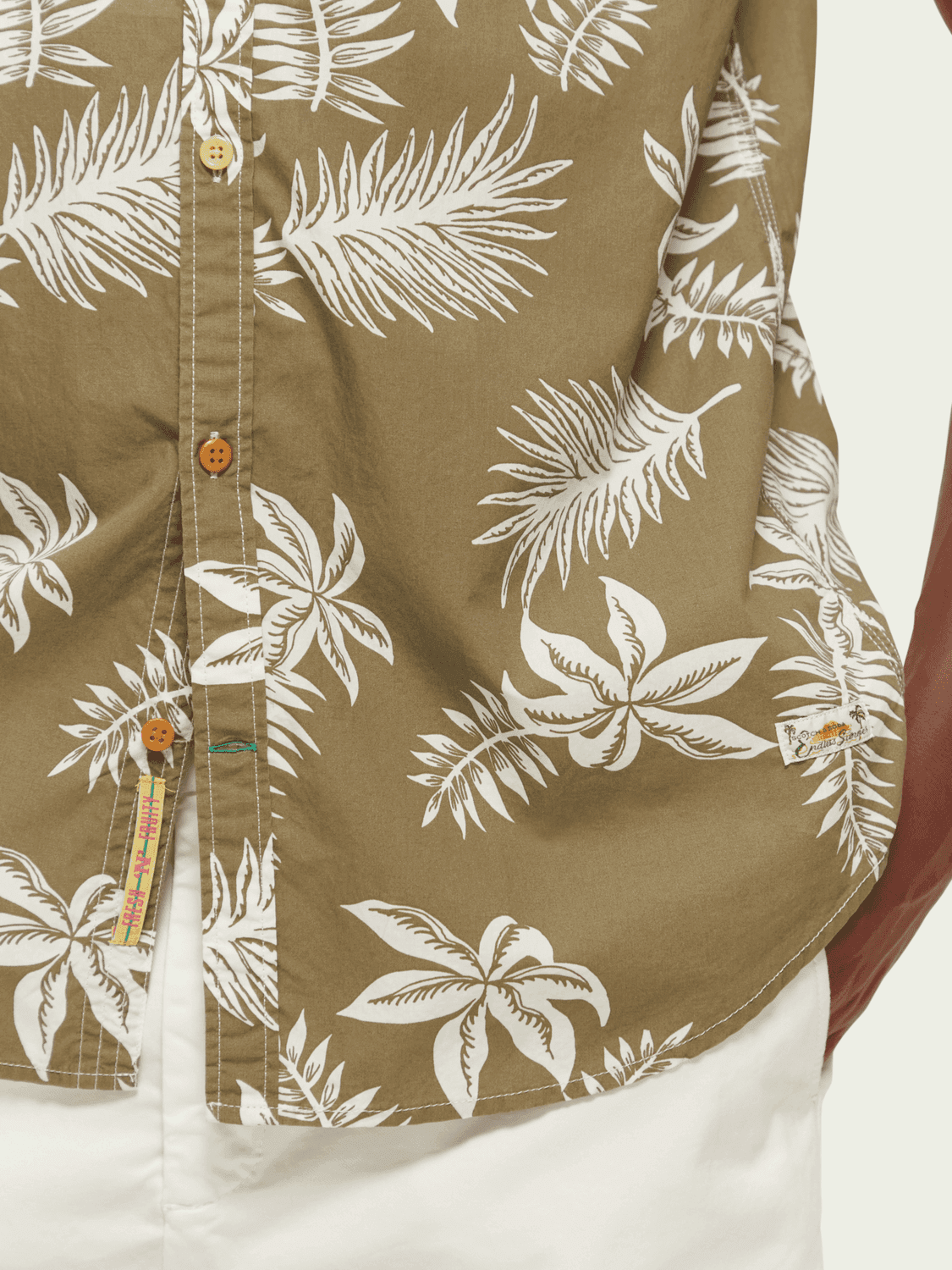 Printed washed poplin shirt