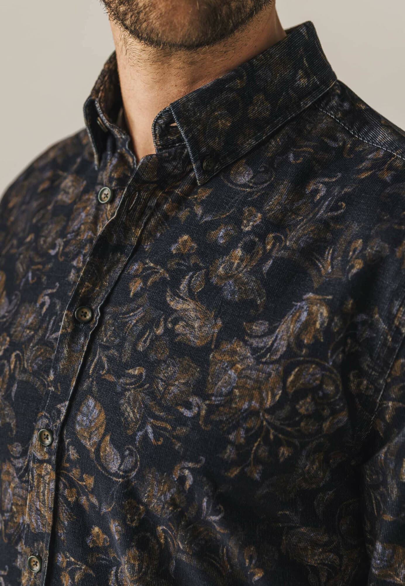 Printed corduroy