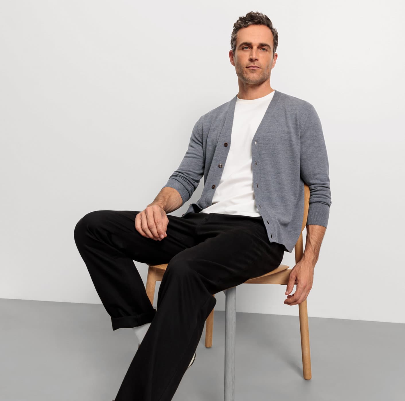 Cardigan basic merino
