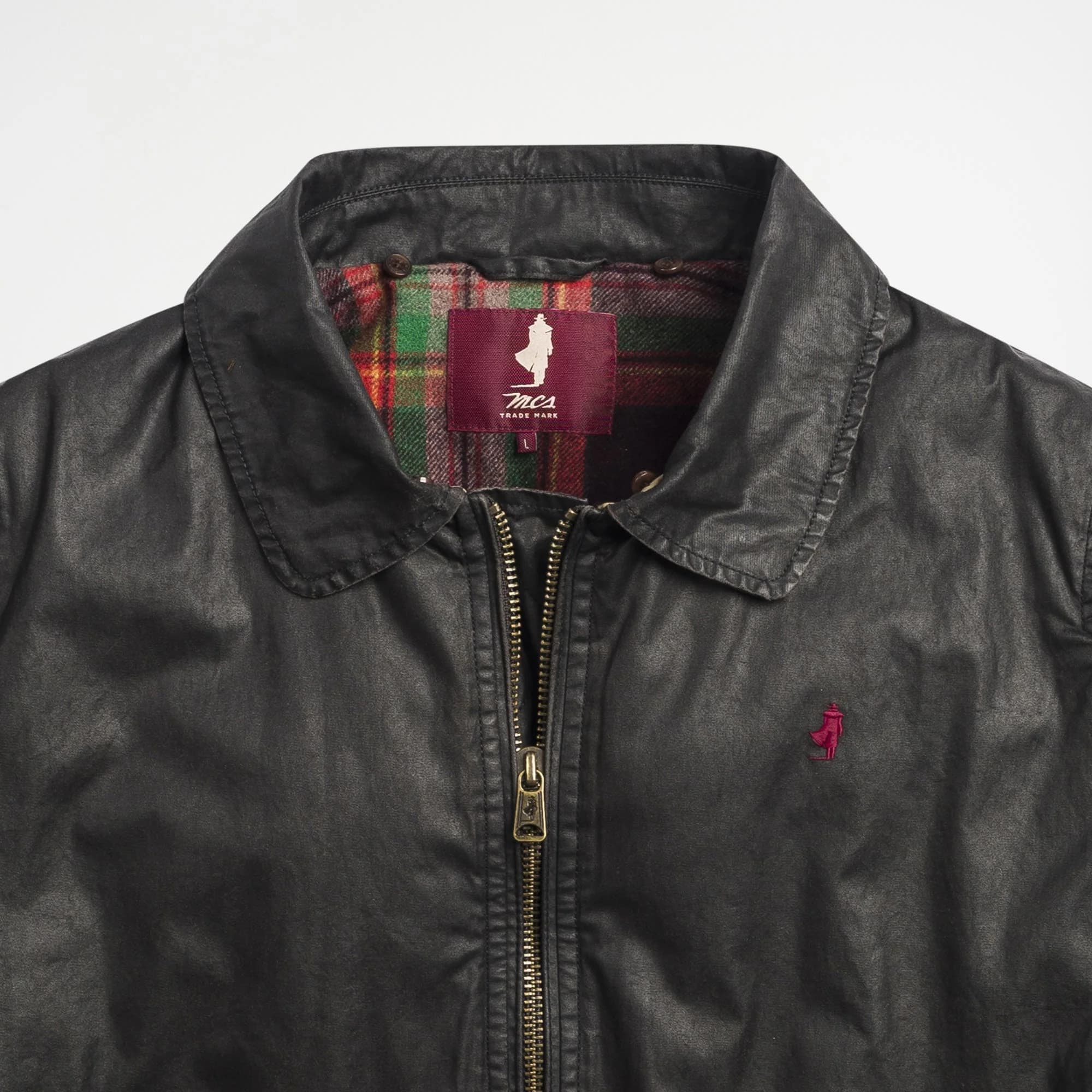 Waxed cotton bomber jacket