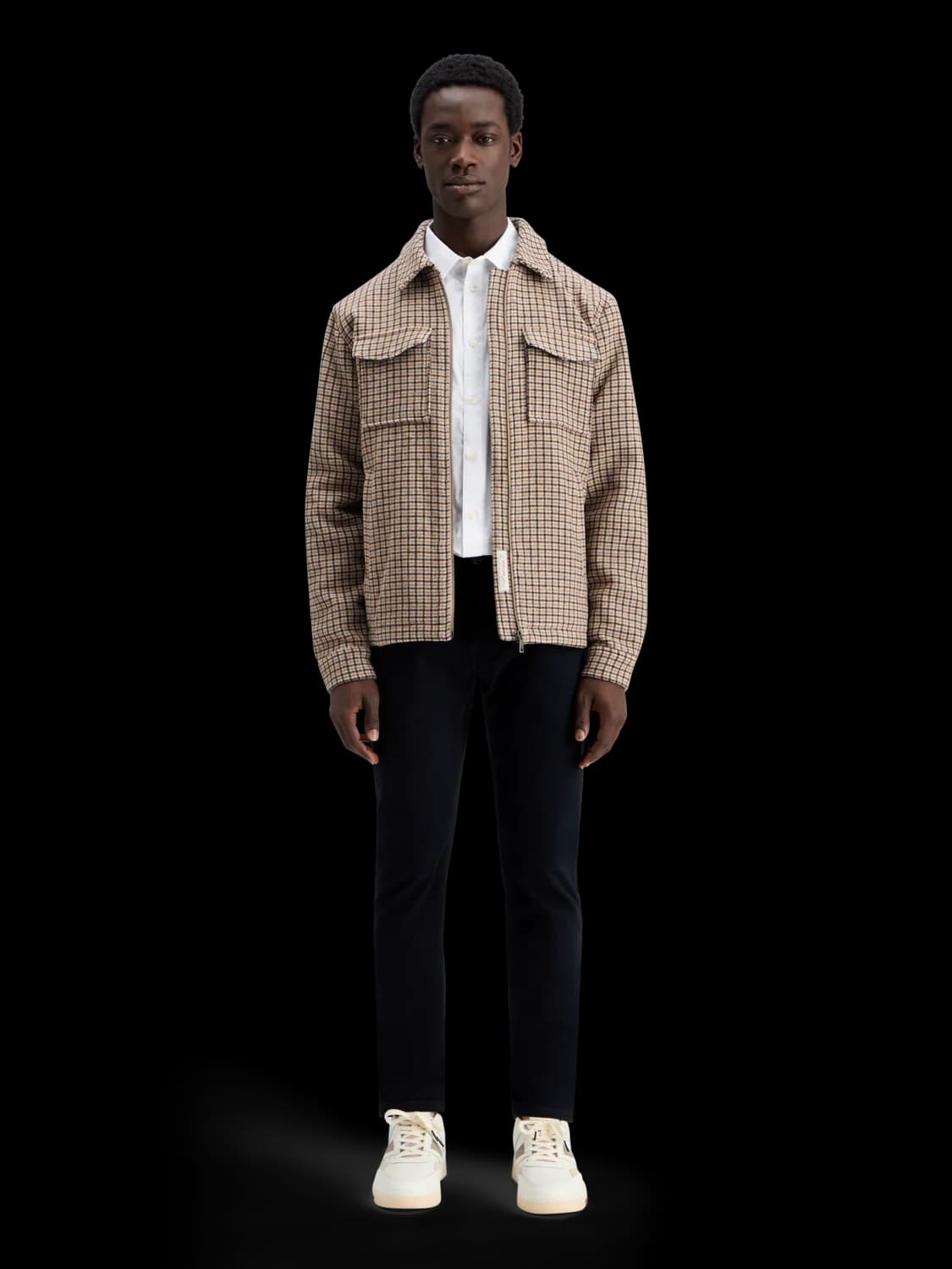 Wool blend zip-thru jacket