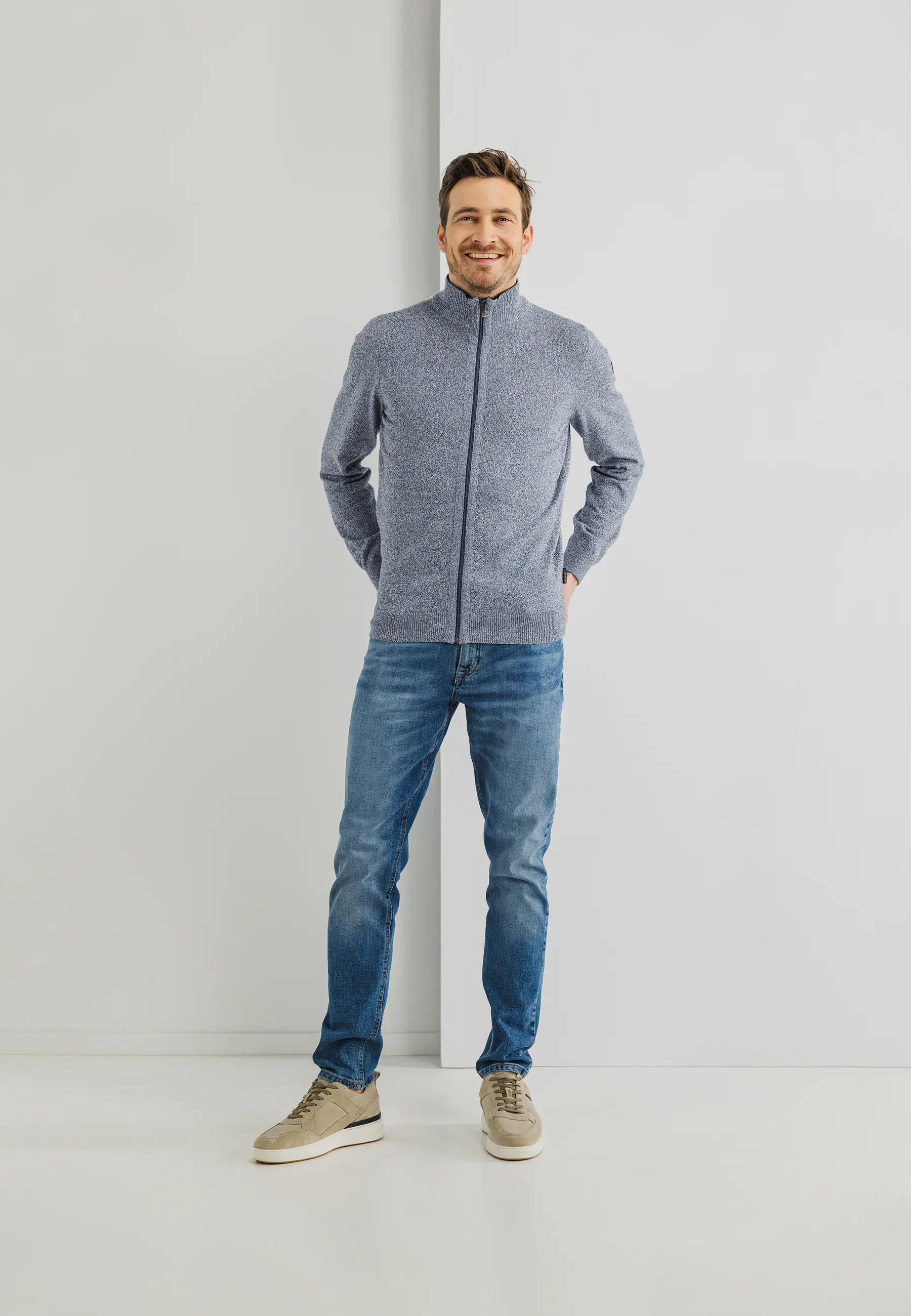 Cardigan plain knit