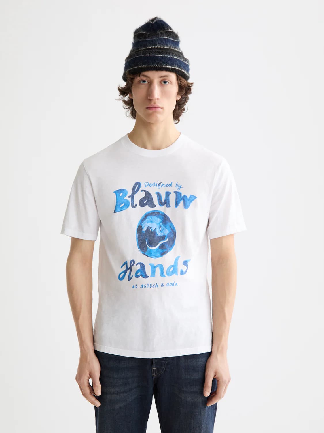 Blauw hands tee