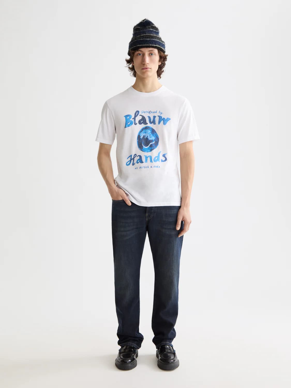 Blauw hands tee