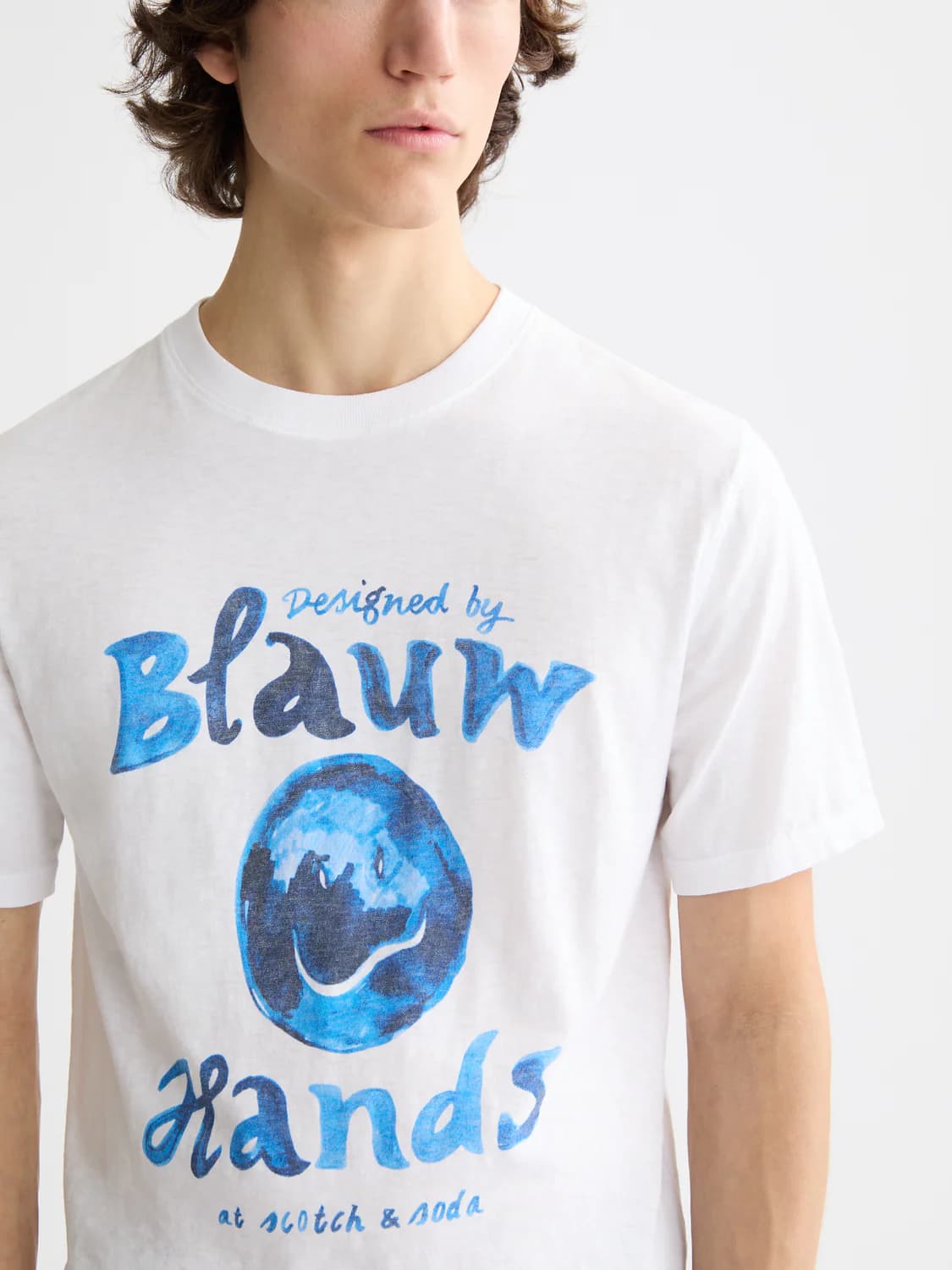 Blauw hands tee