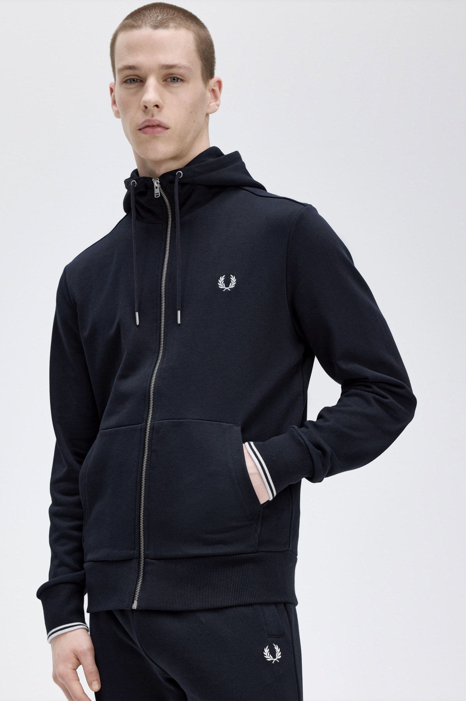 Hooded zip sweat