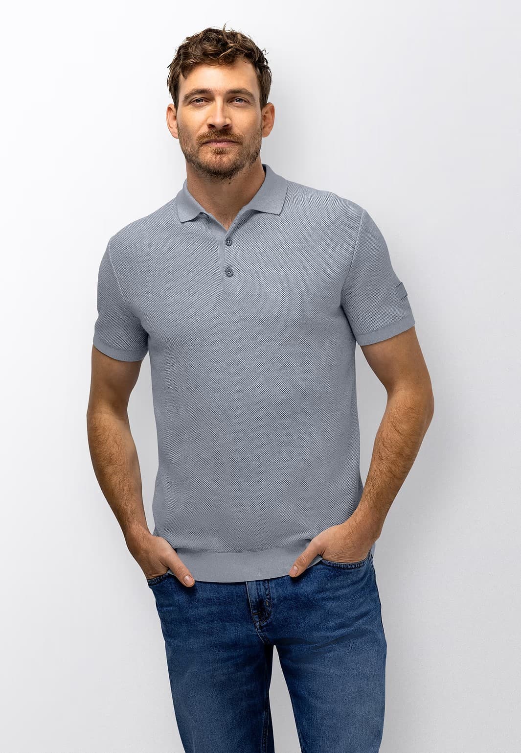Knitted poloshirt ss