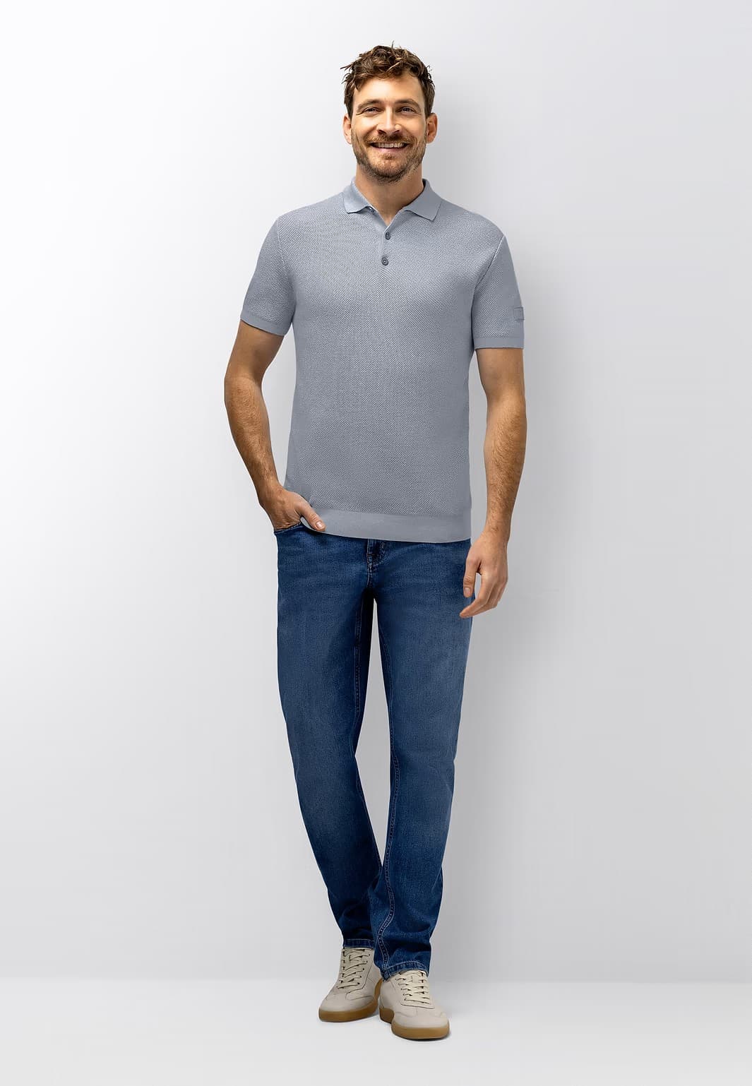 Knitted poloshirt ss