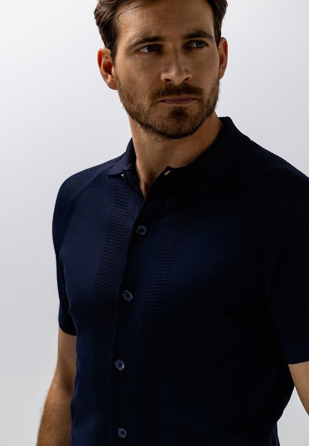 Knitted poloshirt ss