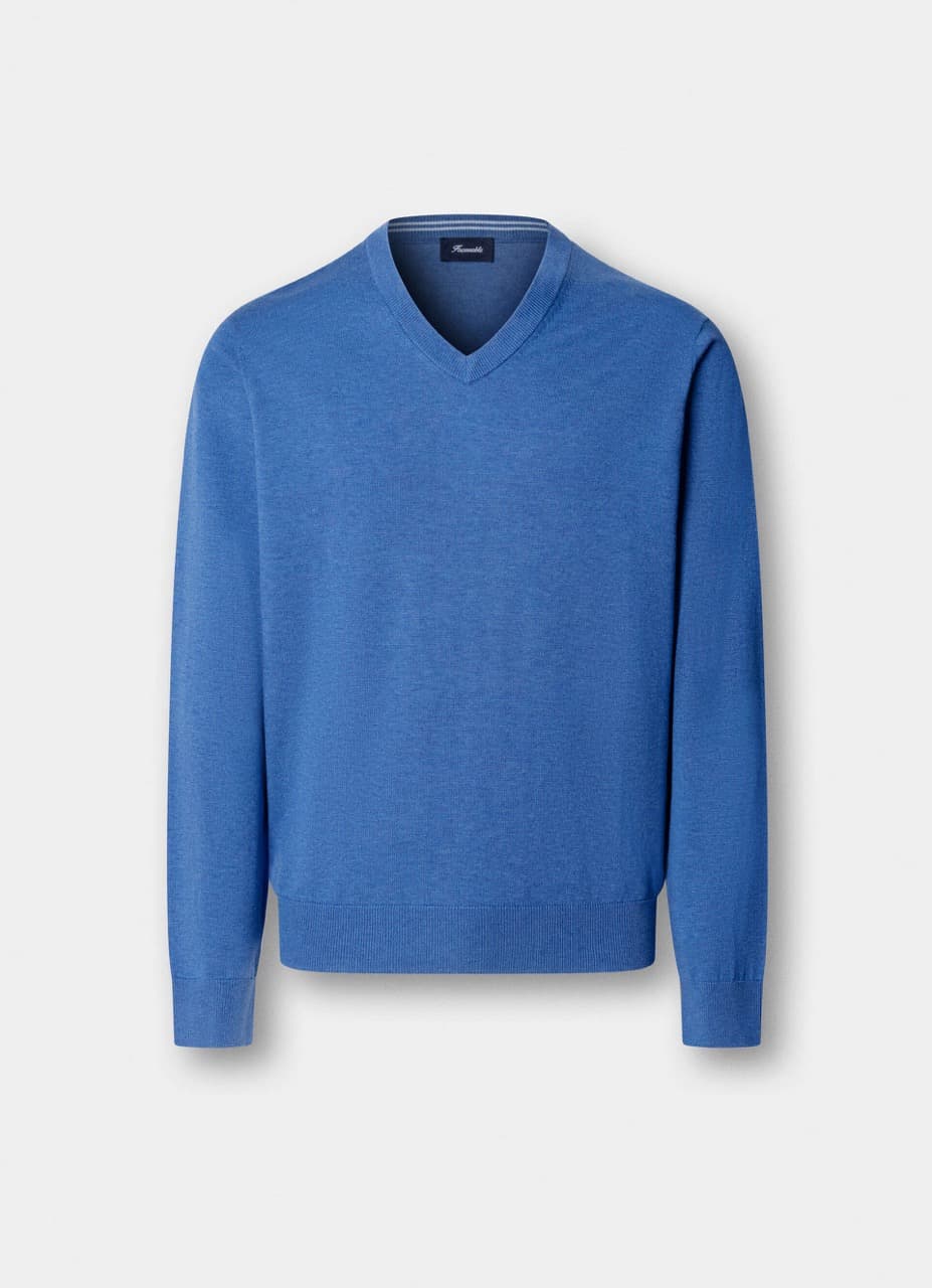 Cotton silk v-neck