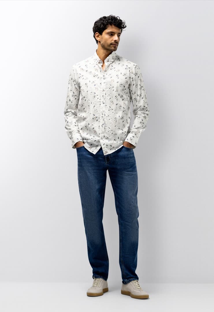 Poplin print ls bd