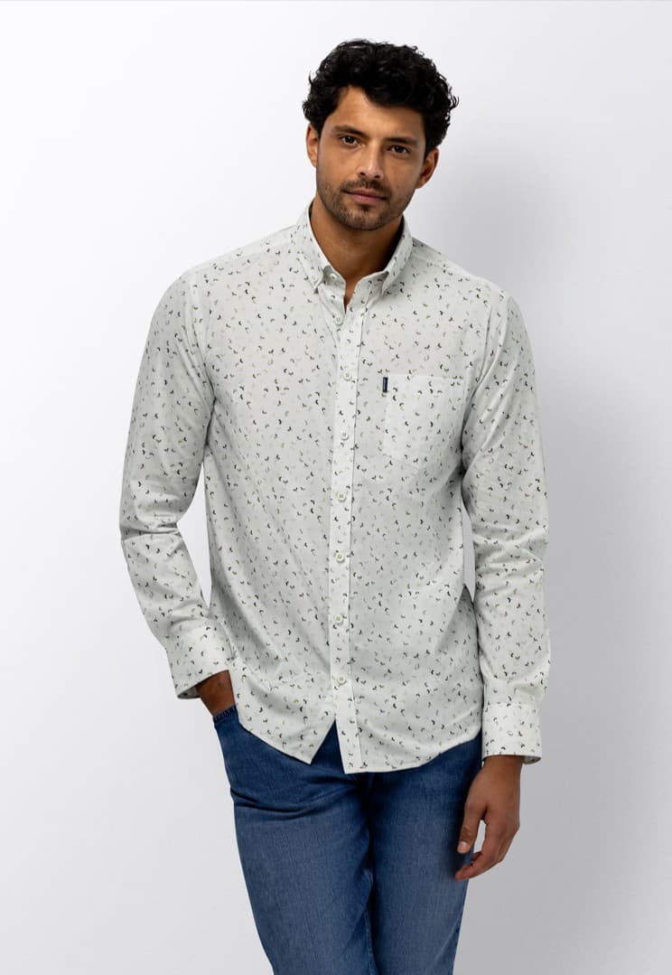 Poplin print ls bd
