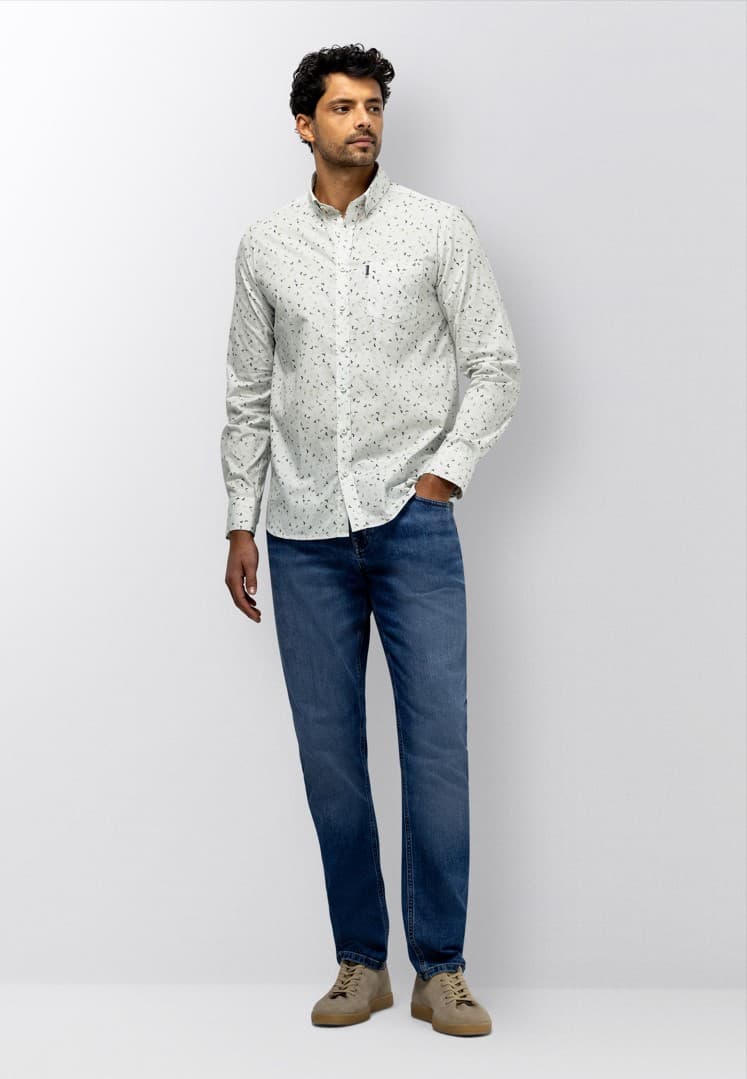 Poplin print ls bd