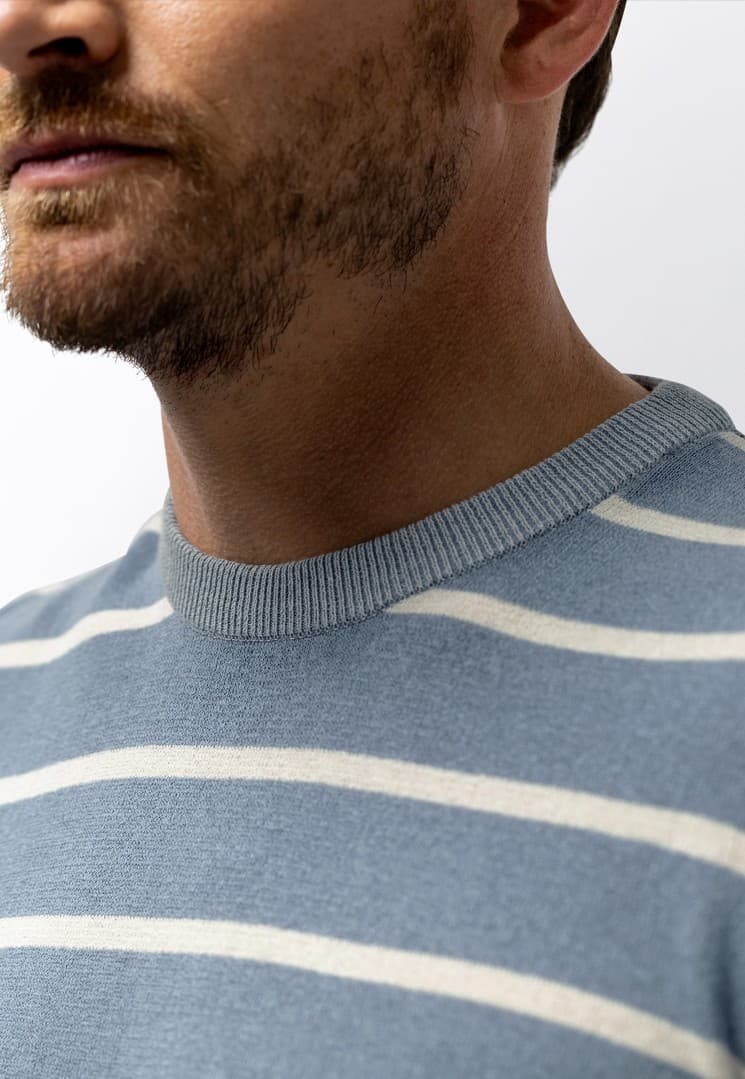 Knitted striped ss tee