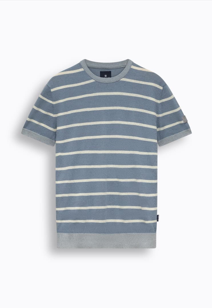 Knitted striped ss tee