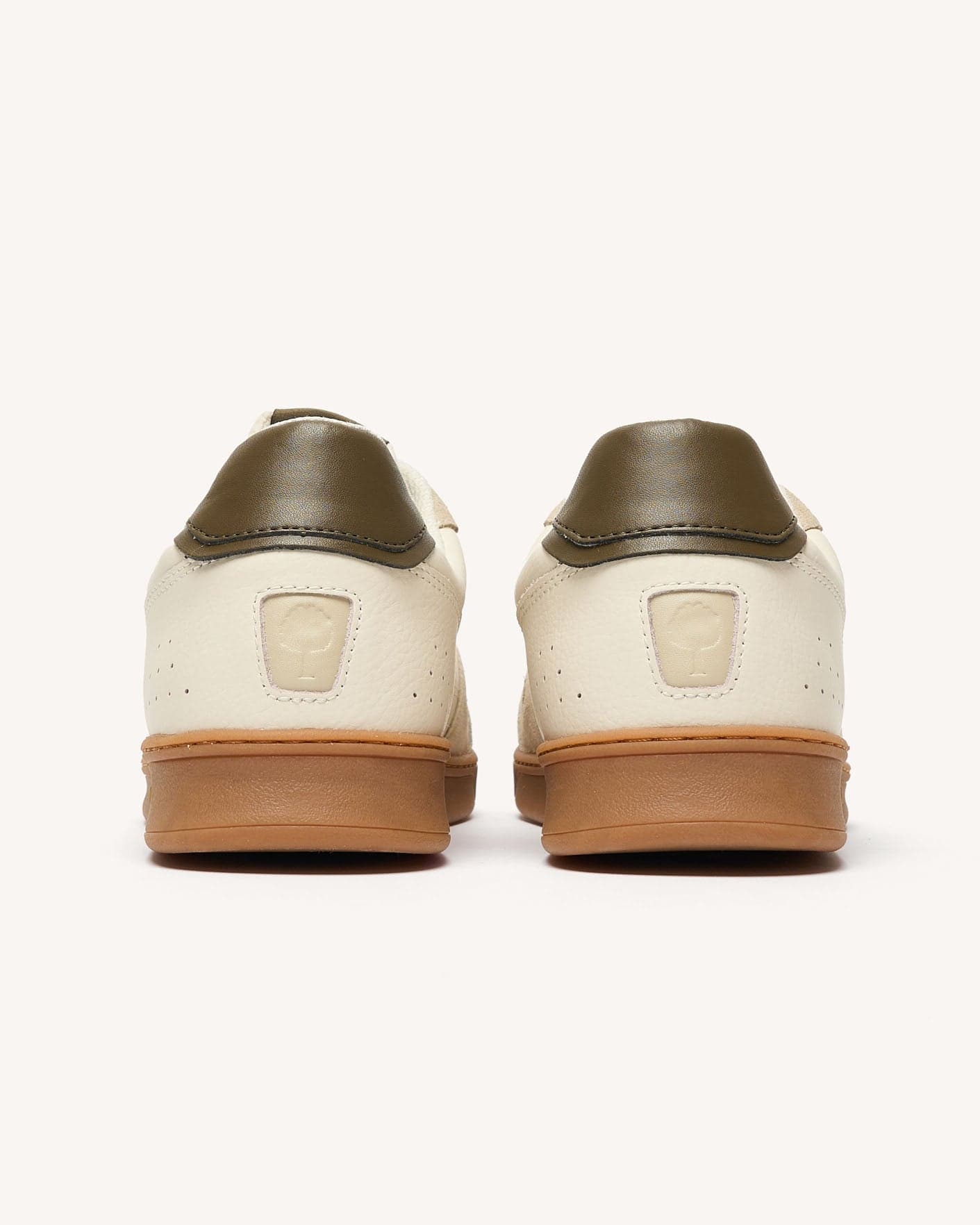 COMMUTE 1 sneakers van ecru-kaki leer