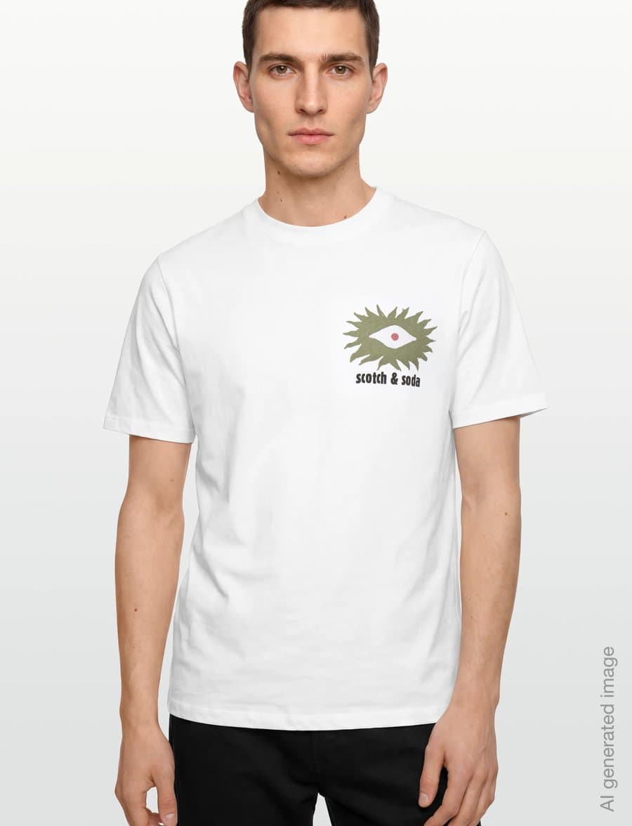 Front and back artwork relaxed-fit T-shirt
