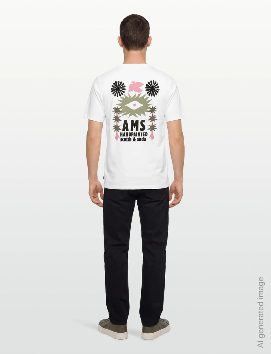 Front and back artwork relaxed-fit T-shirt