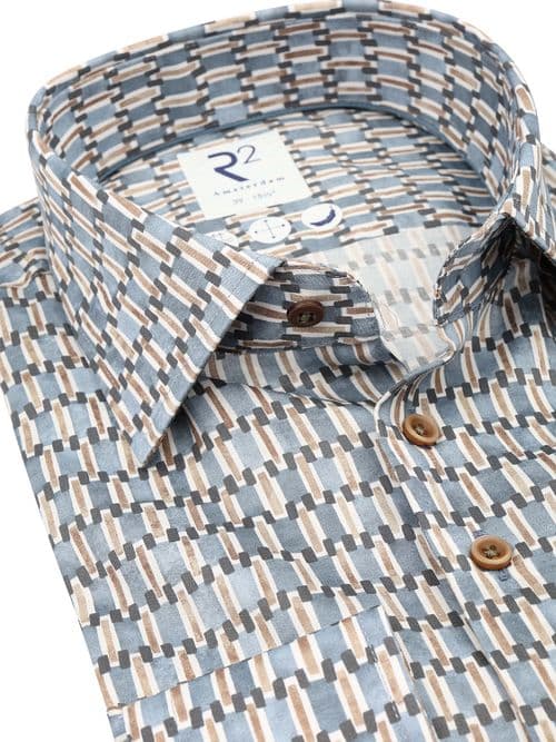 R2 Amsterdam Poplin print shirt