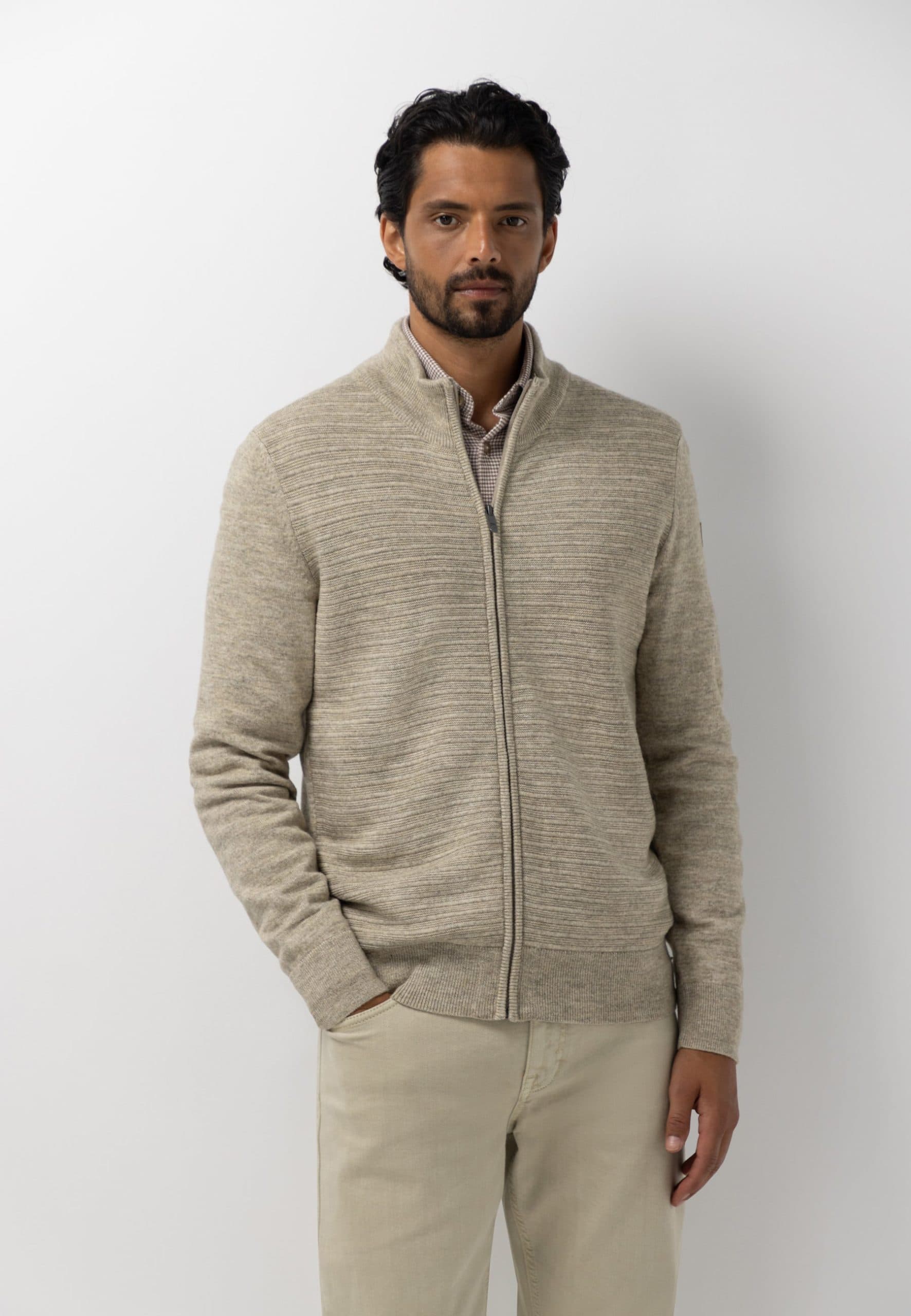 Vest met structuurpatroon 161-26075-8719