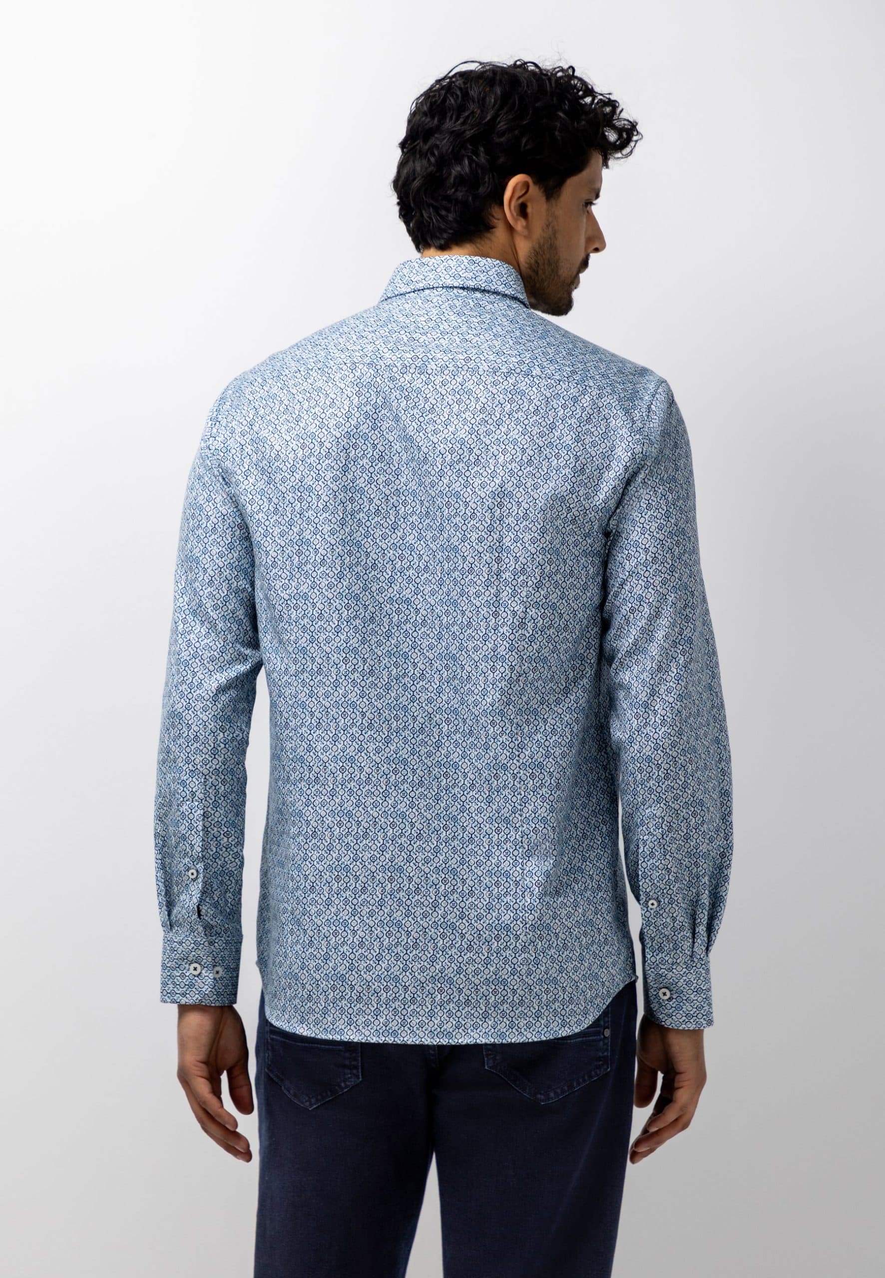 Overhemd met geometrische print 214-26218-5659