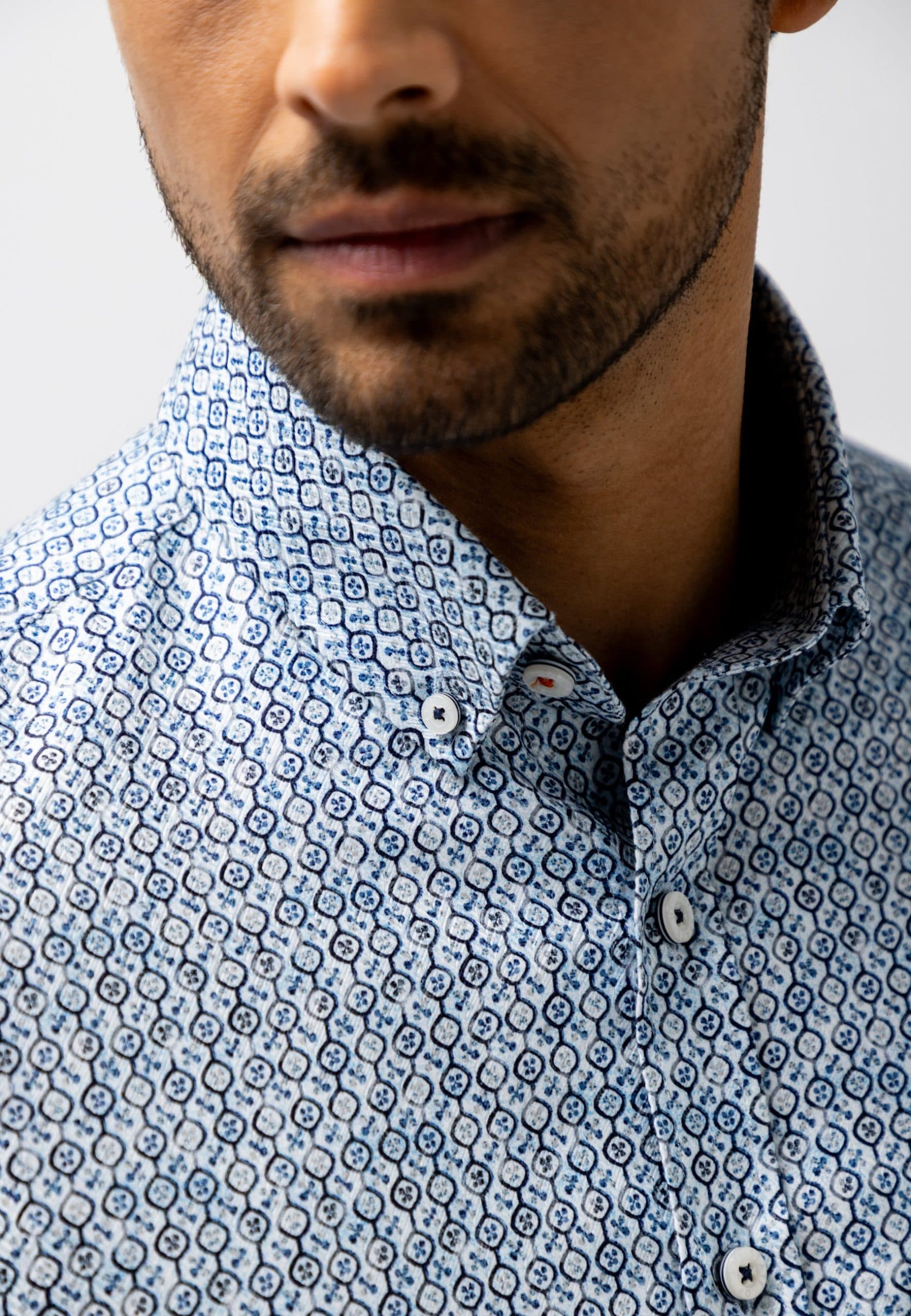 Overhemd met geometrische print 214-26218-5659