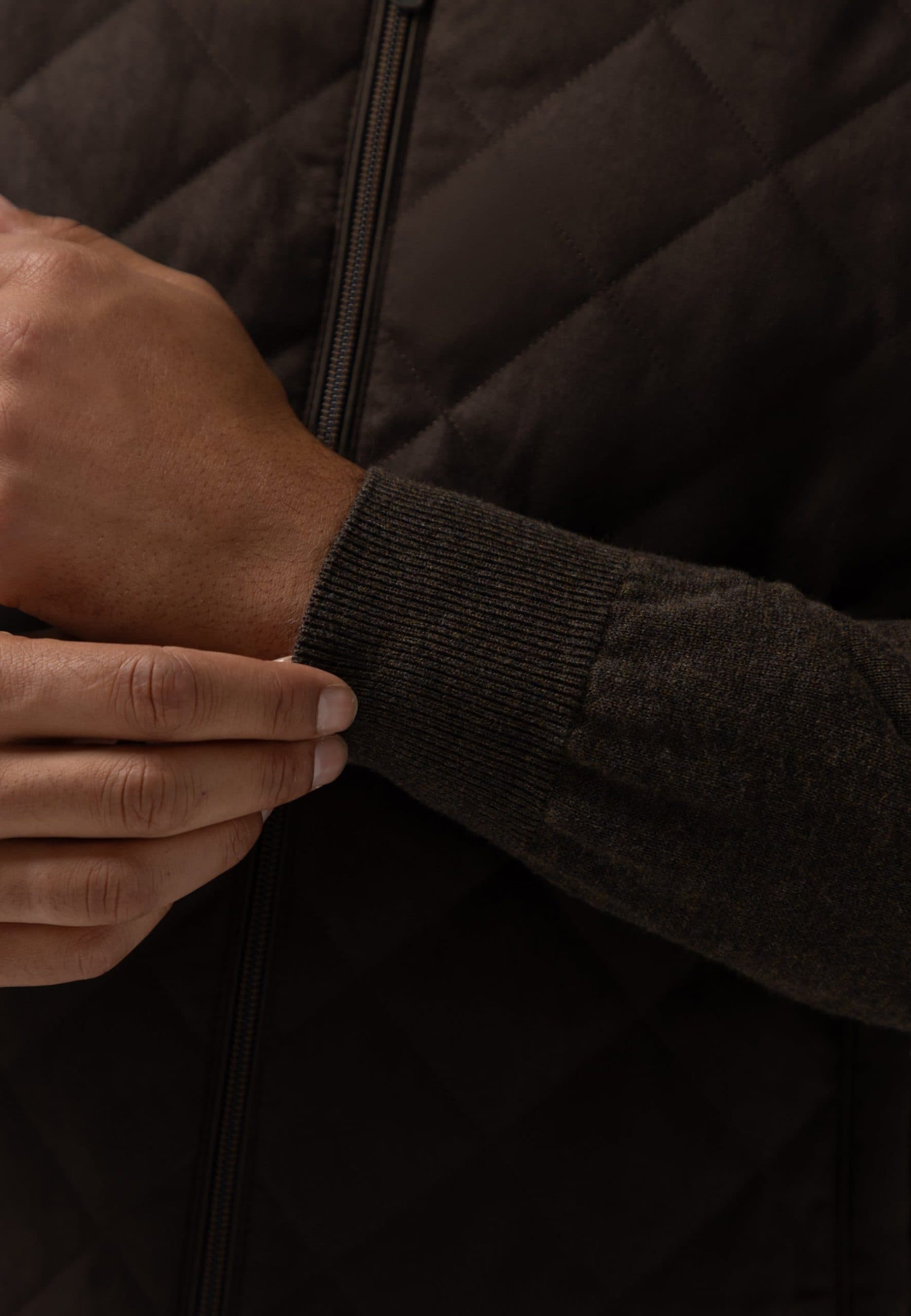 Vest met doorgestikte voorzijde