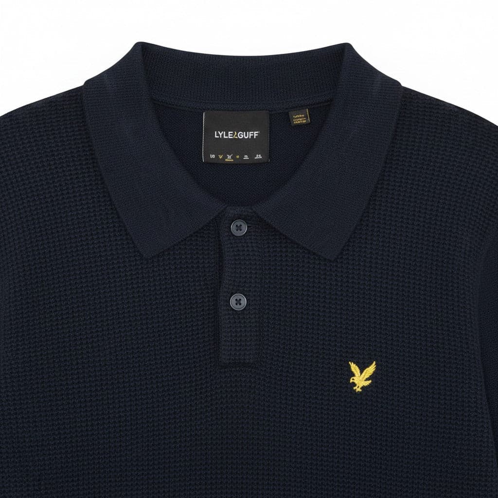 Lyle & Scott Panelled Waffle Knitted Polo KN2570V