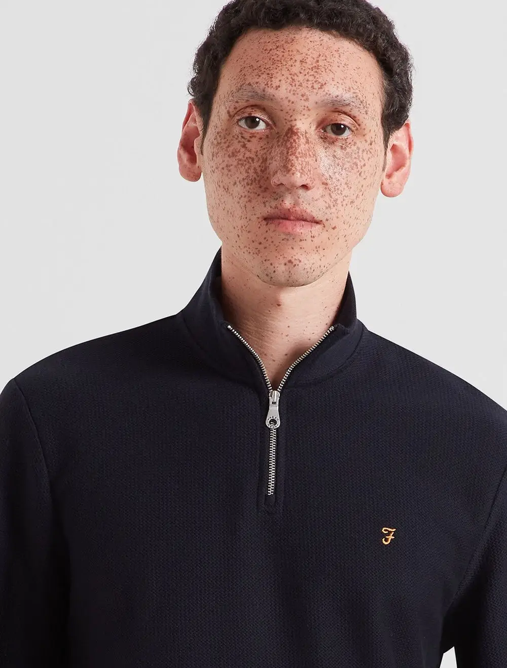 Farah Conrad Textured Quarter Zip Sweatshirt