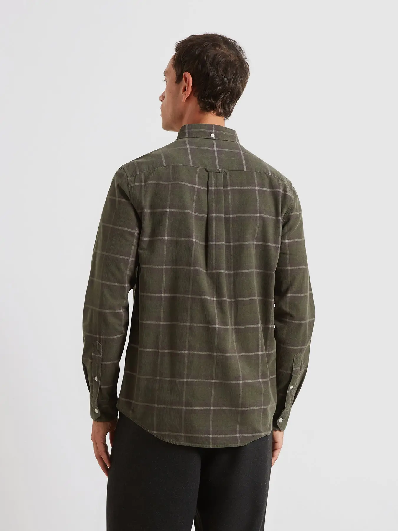 Maverick Regular Fit Check Cord Shirt In Rosemary