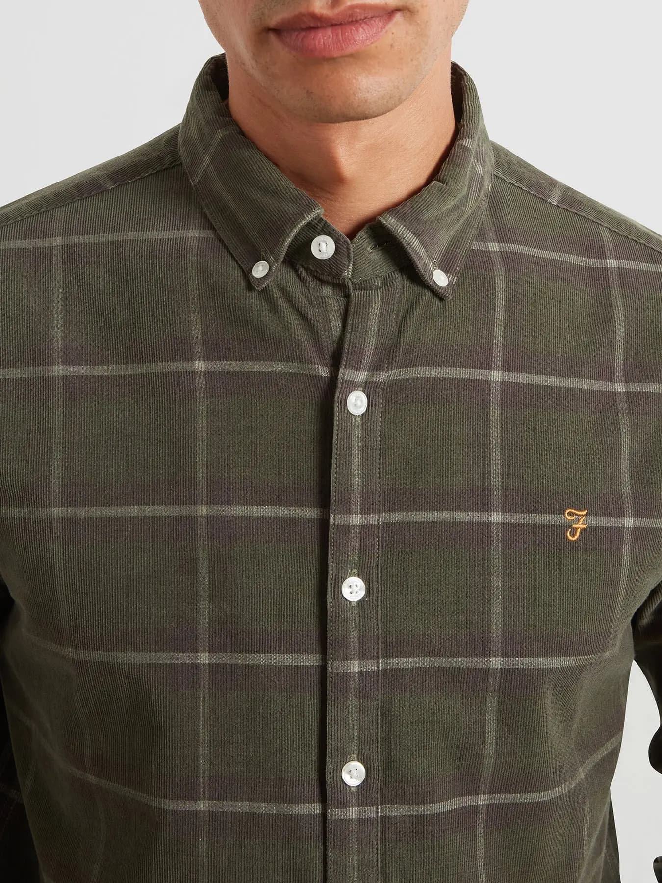 Maverick Regular Fit Check Cord Shirt In Rosemary