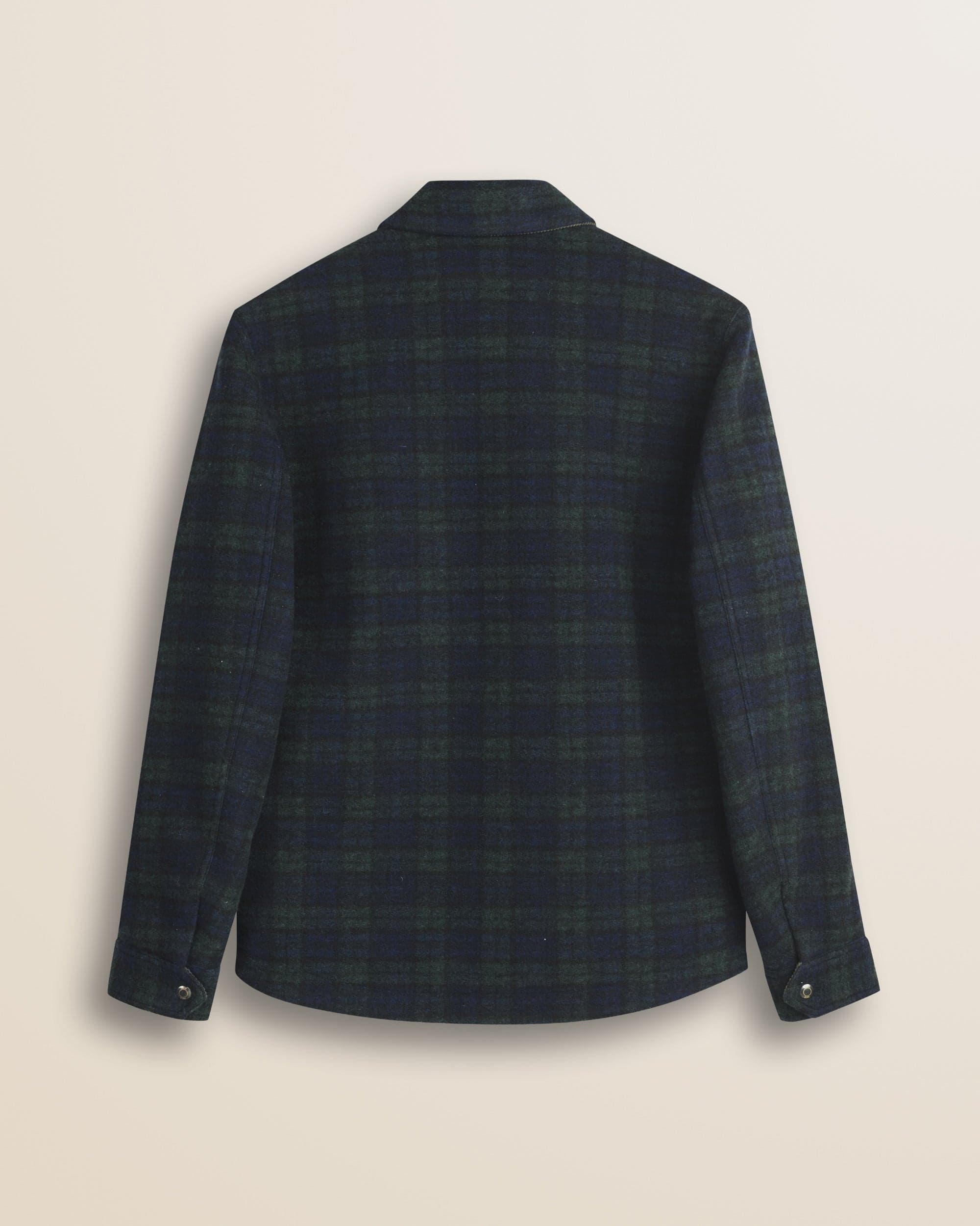 MCS Padded Melton Wool Check Peacoat - Black Watch Check