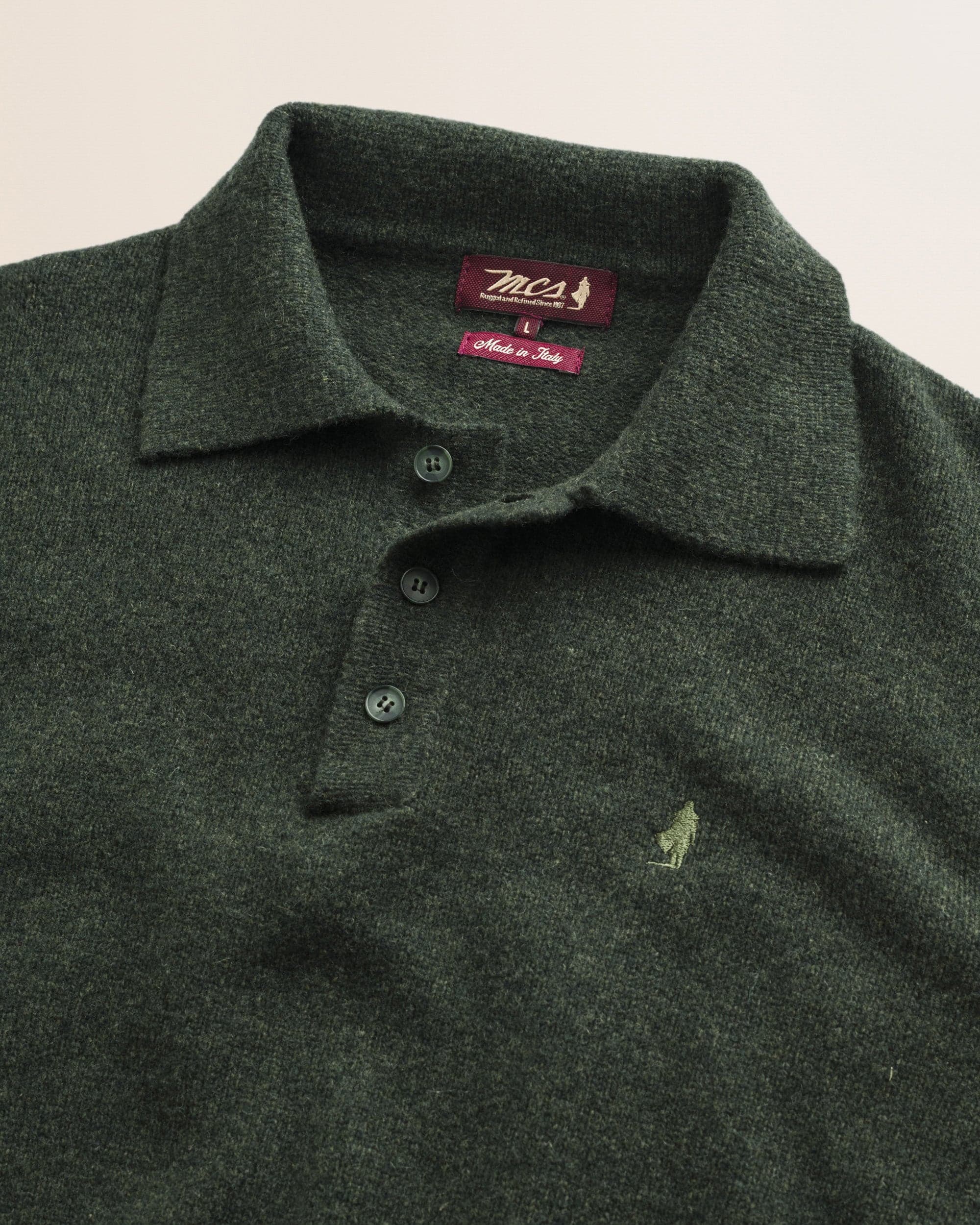 MCS Mouliné lambswool polo sweater