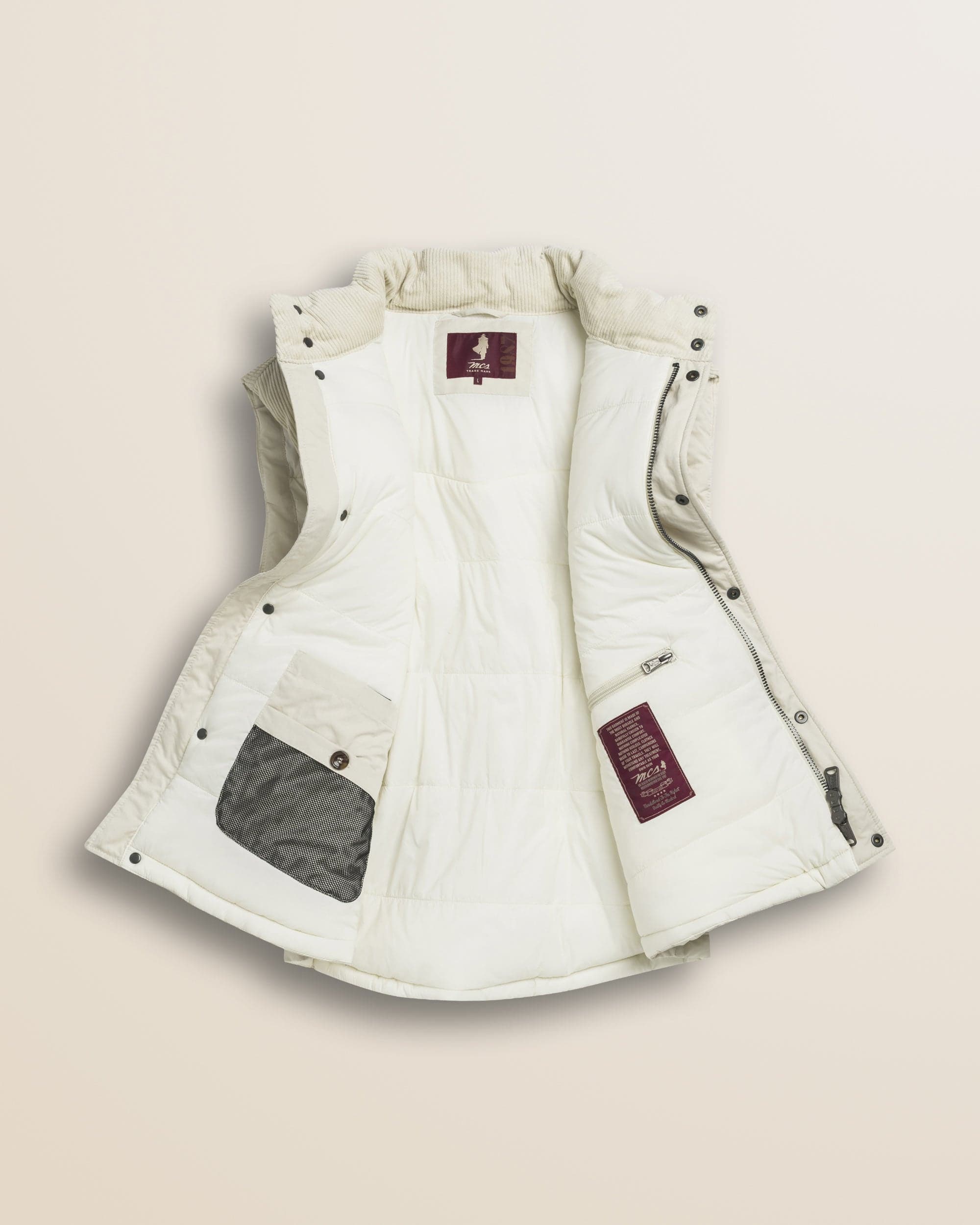MCS Quilted Padded Ripstop Vest - Gardenia