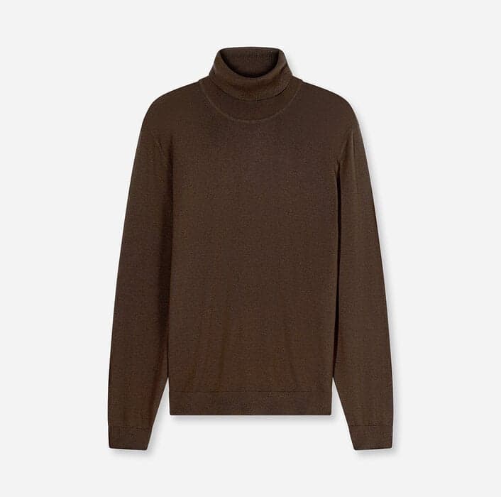 OLYMP Casual Strick Regular Fit Rollkragen — Brun-Noir
