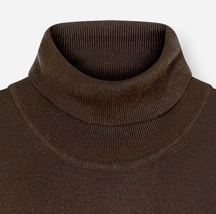OLYMP Casual Strick Regular Fit Rollkragen — Brun-Noir