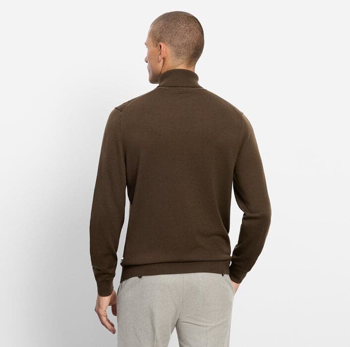 OLYMP Casual Strick Regular Fit Rollkragen — Brun-Noir