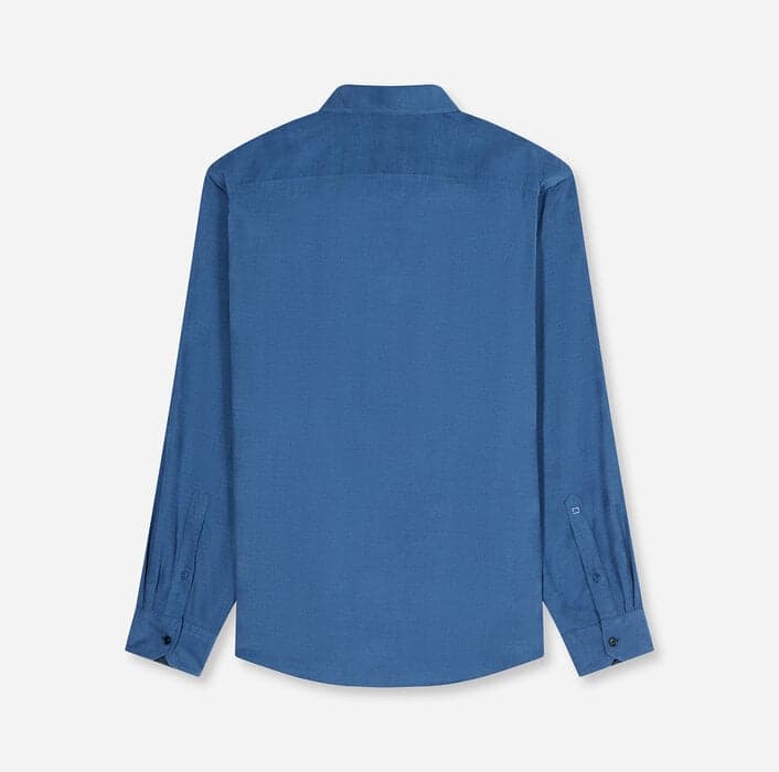 OLYMP Casual fine-cord shirt, Regular Fit, button-down, blue