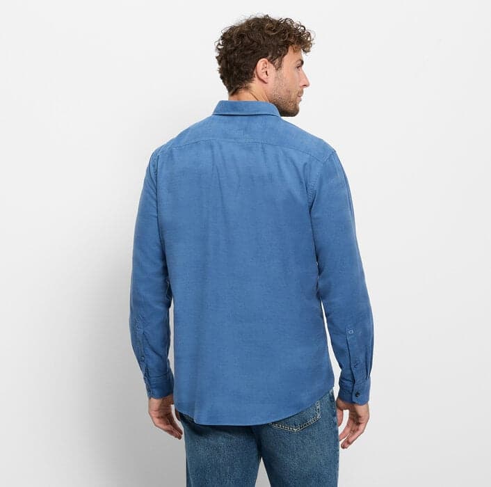 OLYMP Casual fine-cord shirt, Regular Fit, button-down, blue