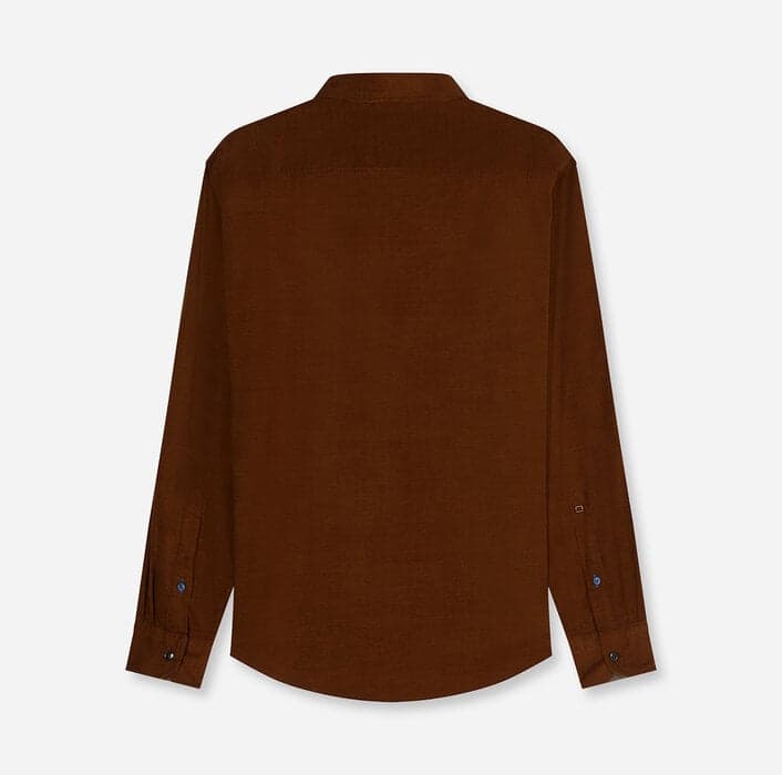 OLYMP Casual fijncord overhemd Caramel