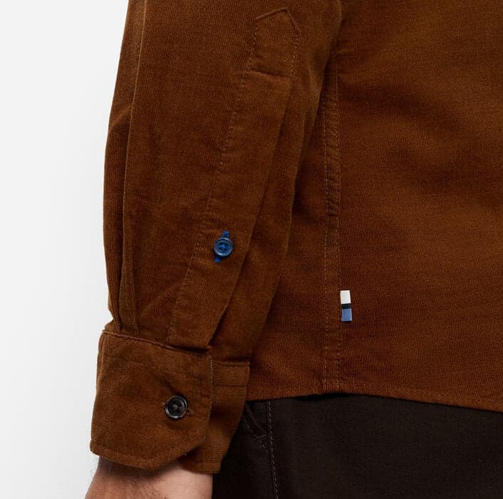OLYMP Casual fijncord overhemd Caramel