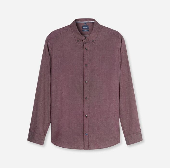 OLYMP Casual shirt, Regular Fit, button-down, Bordeaux