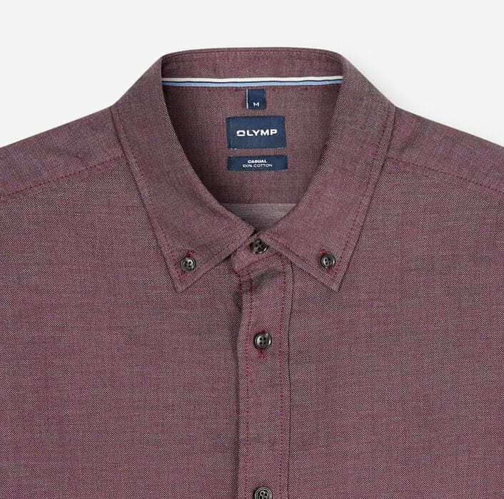 OLYMP Casual shirt, Regular Fit, button-down, Bordeaux
