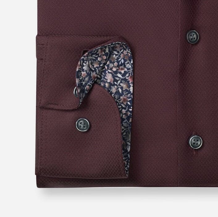 OLYMP Level Five Body Fit Kent Shirt, Bordeaux