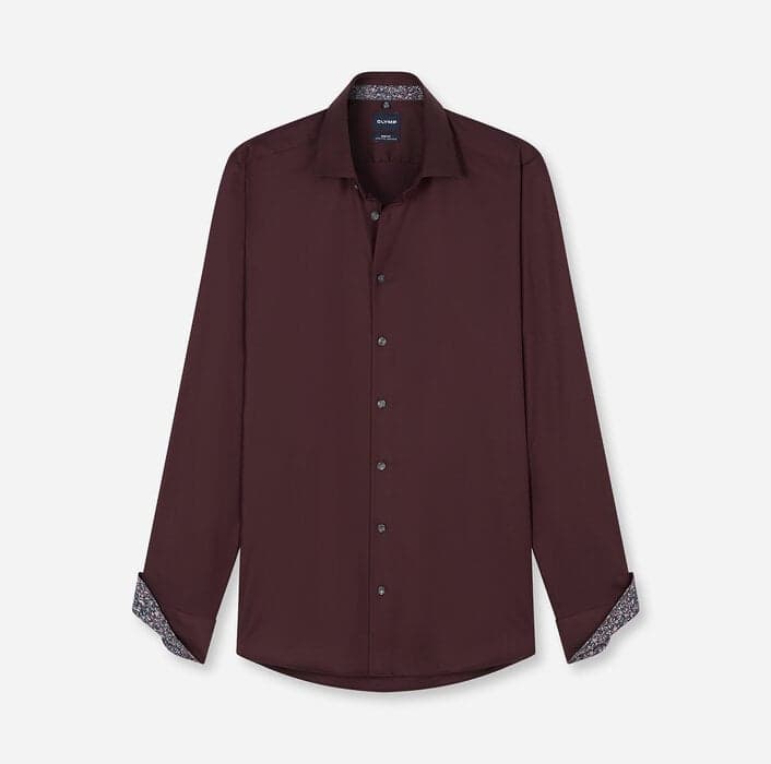 OLYMP Level Five Body Fit Kent Shirt, Bordeaux