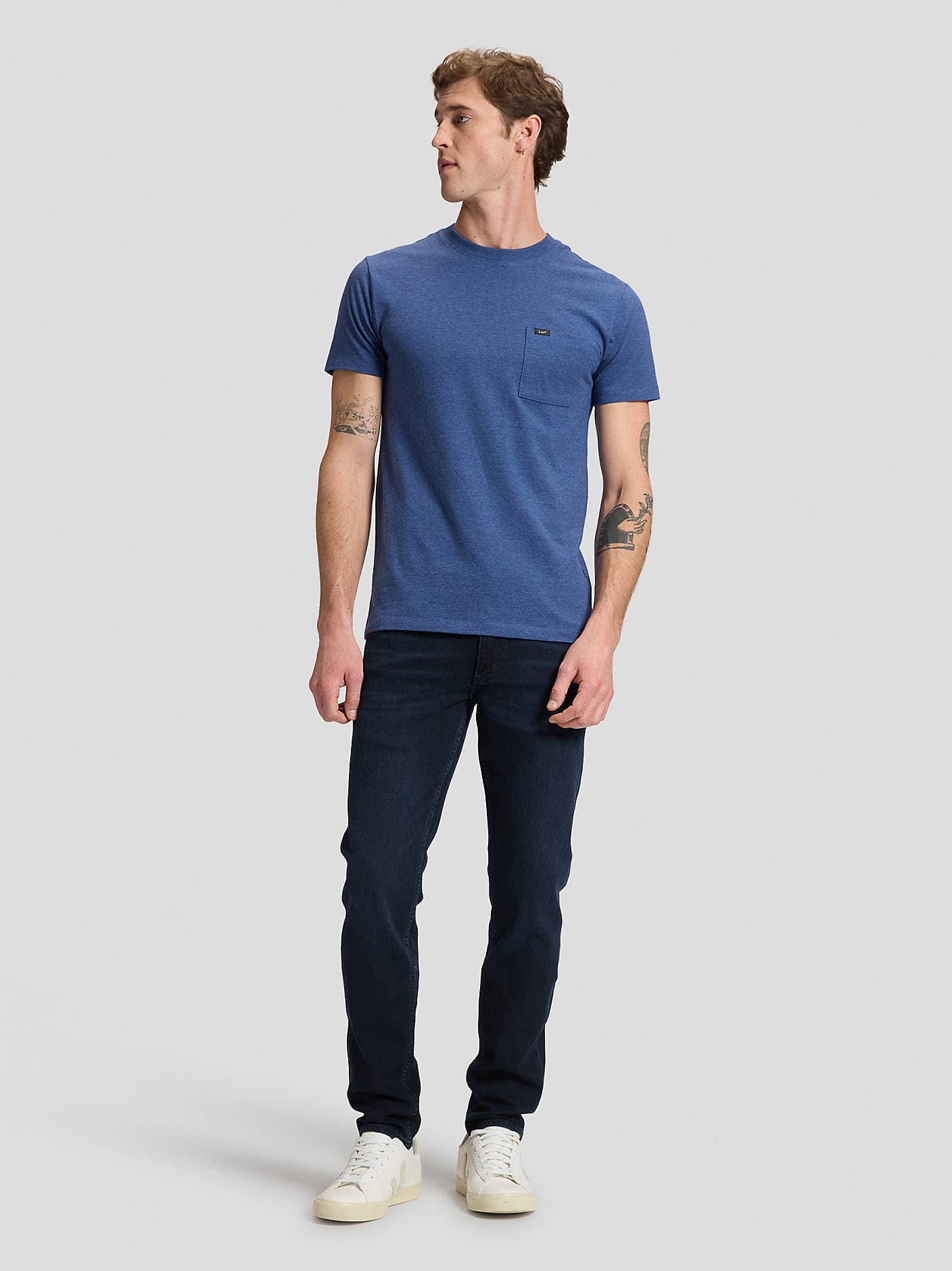 Lee Slim Ultimate Pocket Tee – Navy Mele