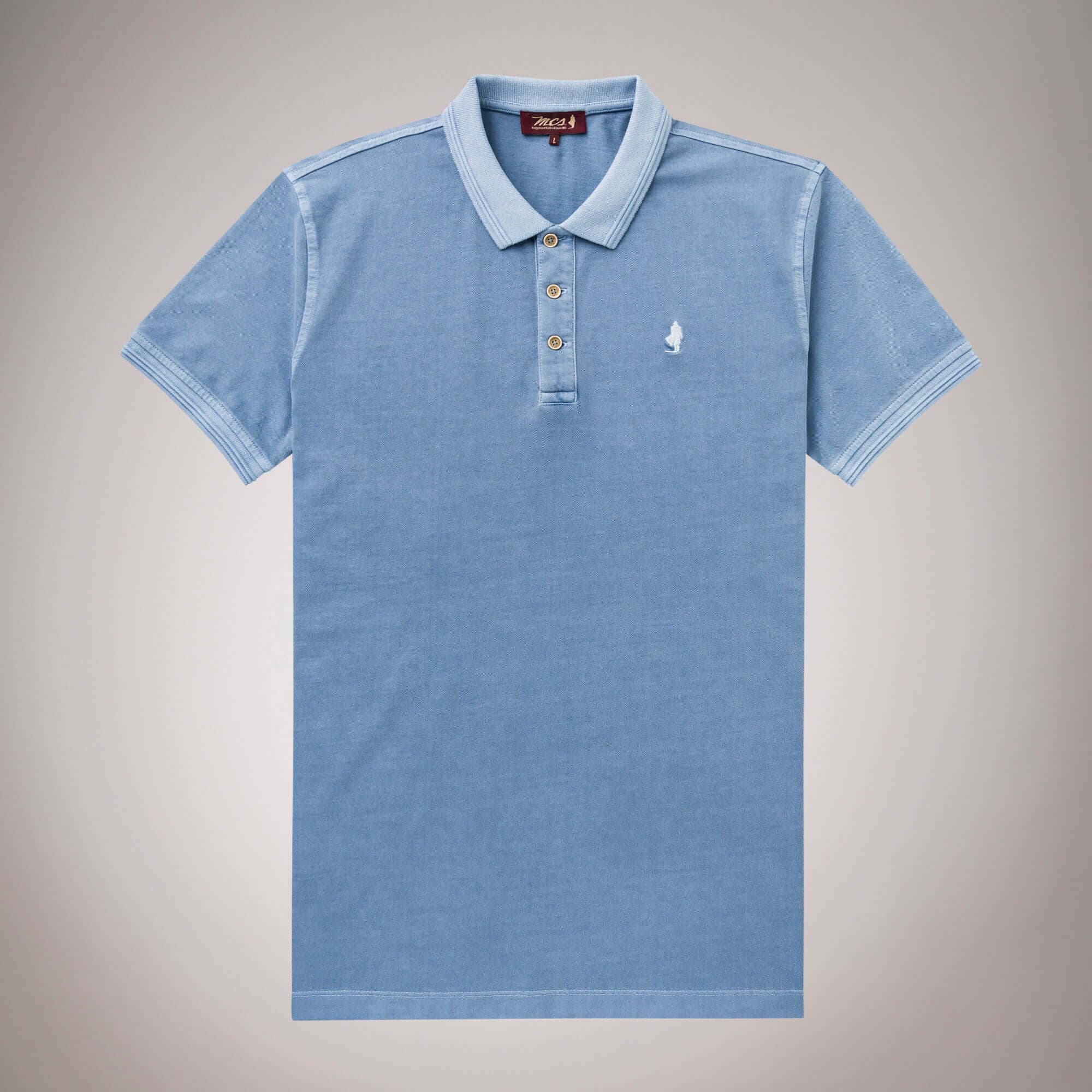 Overdyeed stretch pique polo
