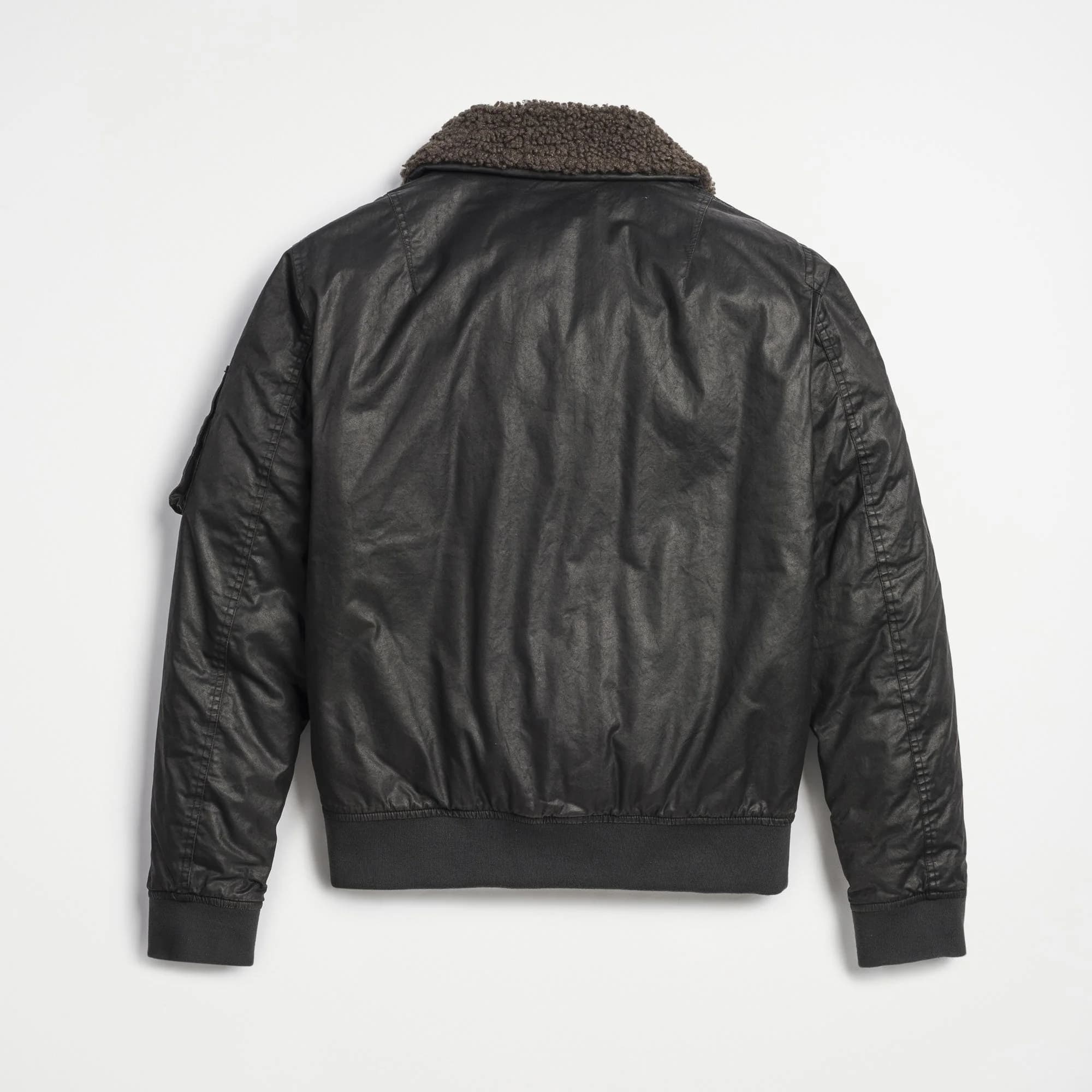 Waxed cotton bomber jacket